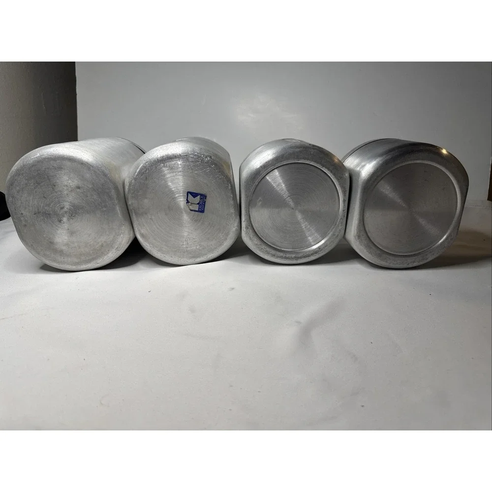 Vintage Set of (4) 1950s Kromex Aluminum Mid Century Canister Set Farm House